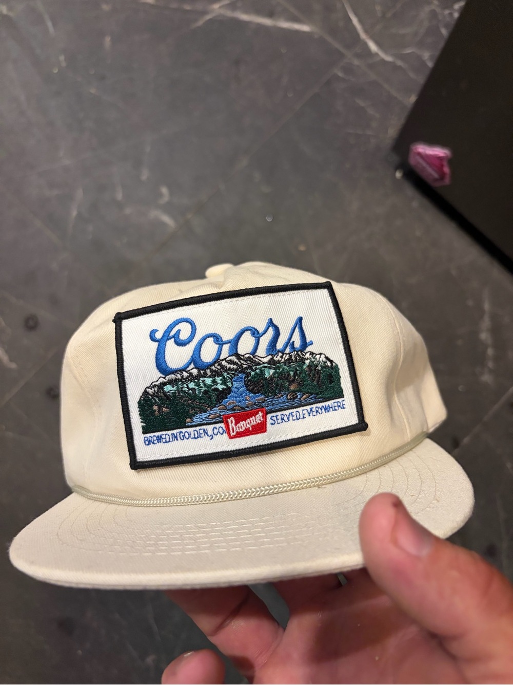 Coors Embroidered Patch Cream Baseball Cap